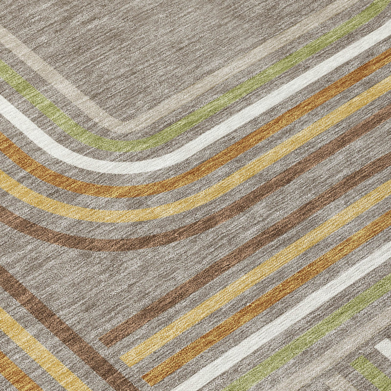 Machine Washable Indoor/Outdoor Chantille ACN2535 Geometric Rug, Taupe, Rectangle 9' x 12'
