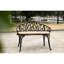Rouille - Banc de jardin en aluminium coulé pour cour et balcon ergonomique avec accent floral