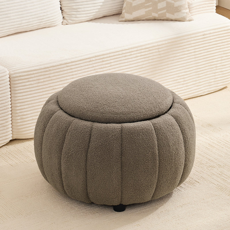 Repose-pieds rond avec rangement caché 30 po, Light Brown