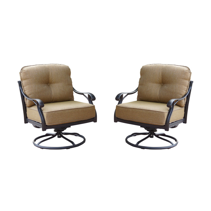Chaise de patio pivotante avec coussins Frazee