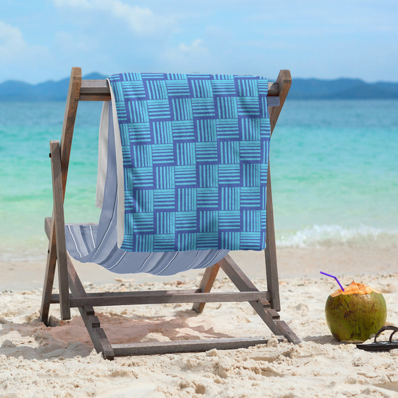 Jaya Beach Towel, Blue/Navy