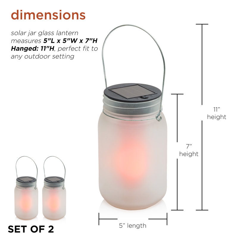 11'' Solar Powered Integrated LED Outdoor Lantern