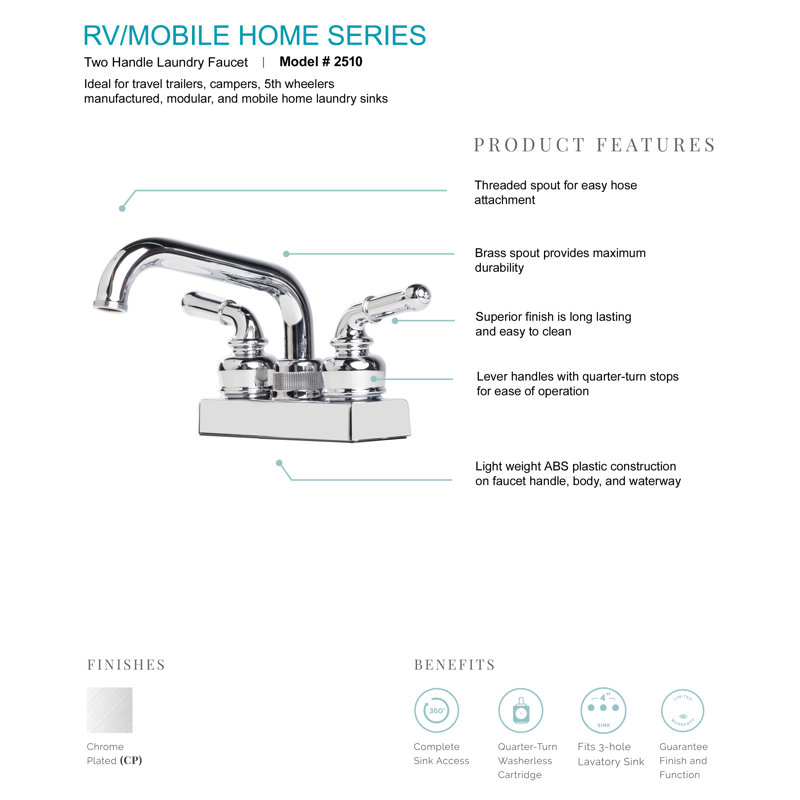 RV/Mobile Home Centerset Laundry Faucet