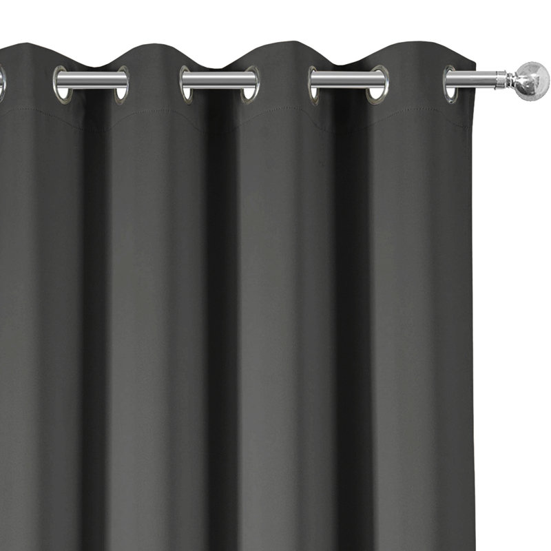 Crisfield Eyelet Blackout Thermal Curtains, 168cm Width X 213cm Height, Dark Grey