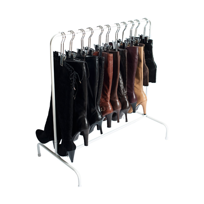 Rangement pour 6 paires de bottes, Blanc / argent