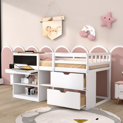 Heldreth Kids Twin Loft Bed with Drawers