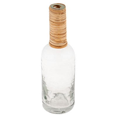 CATALINE VERRE ET VASES ENveloppées de canne (S23)