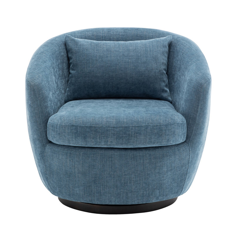 Chaise pivotante Analisha, Tissu bleu