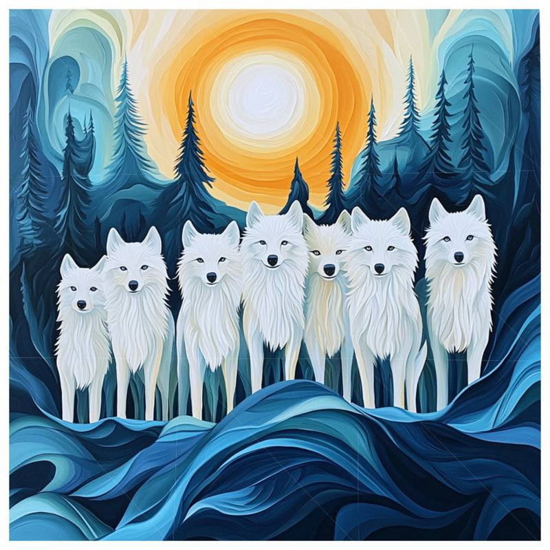 Wolves Bedding Animals Comforter Modern, Queen