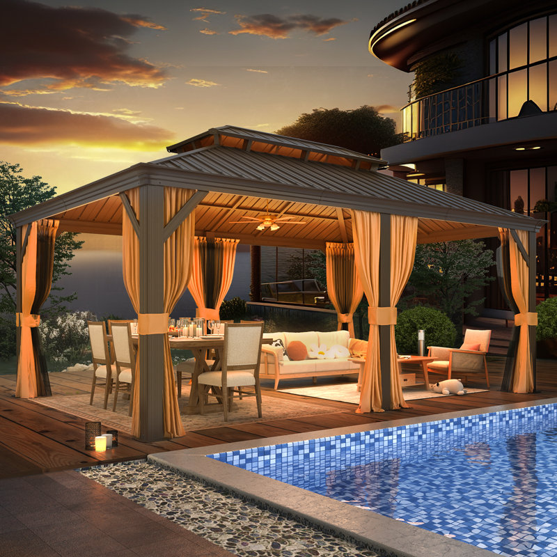 12 Ft. W X 18 Ft. D Aluminum Patio Gazebo, PRO Premium Gazebo