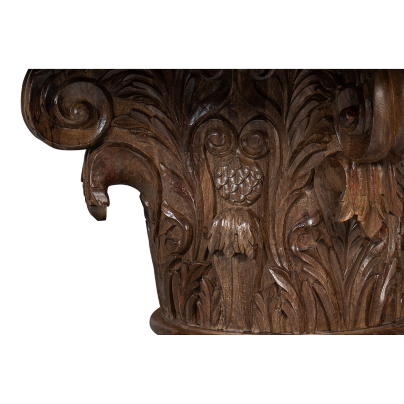 Hestia Round Brown Mango Wood Pedestal Dining Table