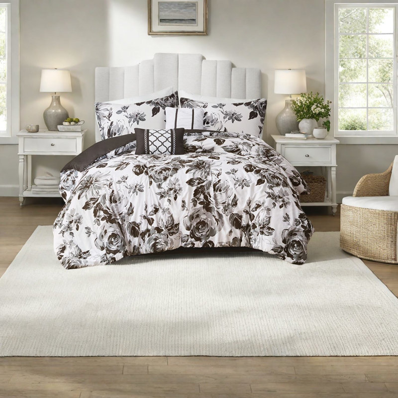 Ensembles de literie élégants et floraux, polyester doux, design moderne pour la maison