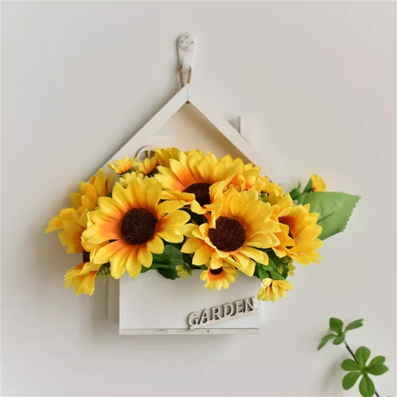 Couronne de linteau artificielle à fleurs séchées