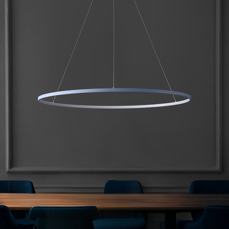 Lustre spectaculaire et unique à 1 lumière DEL Odin, H 0,75 po x l 34,88 po x P 34,88 po, Bleu