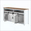 Buffet avec porte de grange coulissante et panneaux grillagés, buffet de ferme avec rangement ouvert, convenant au salon, couloir, balcon, cuisine, bureau-1923150888