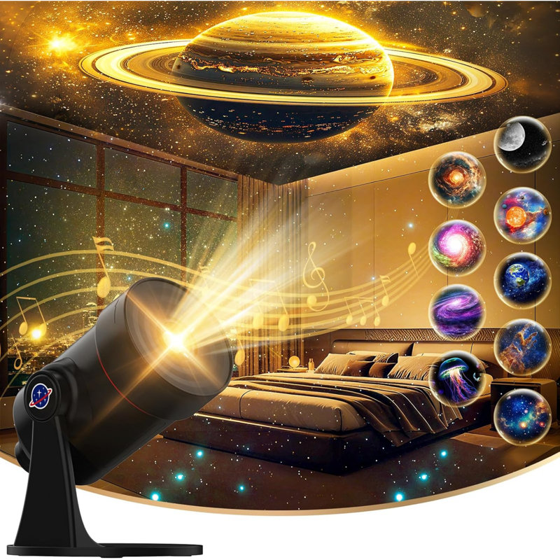 White Noise Galaxy Projector, 28 Soothing Sounds Star Projector Sound Machine, Solar System Space Planetarium Projector Night Light, Room Decor for Ceiling Bedroom Adults Sleep Aid