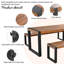 Ensemble de salle à manger 3 pièces intérieur et extérieur, table en bois d'acacia avec 2 bancs et structure en acier, naturel