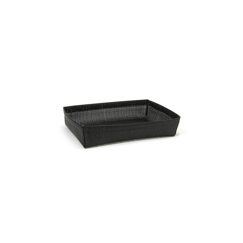 Panier en plastique Metroweave®, Tissage aléatoire noir, H 2,5 po x l 12,25 po x P 12,25 po