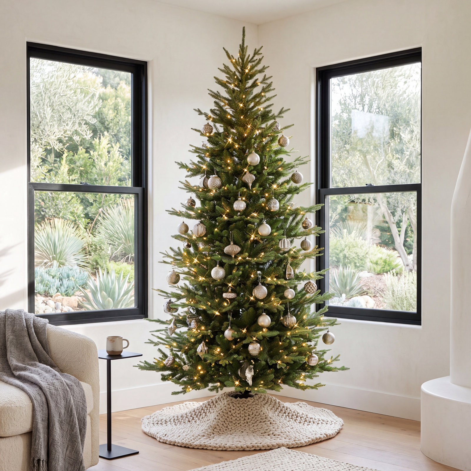 90' Lighted Artificial Fir Christmas Tree