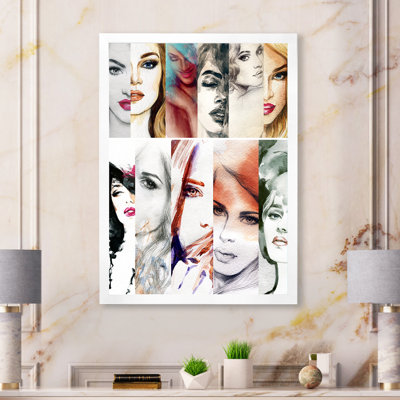 Collage de mode, portrait de femme - œuvre d'art sur toile Glam