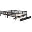 Lit superposé double avec lit gigogne simple et échelle-524862243
