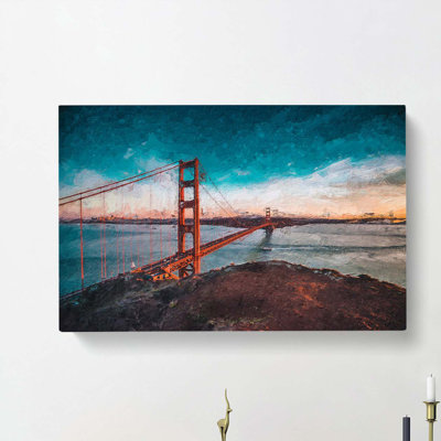 The Golden Gate Bridge In San Francisco Bay - Wrapped Canvas Painting