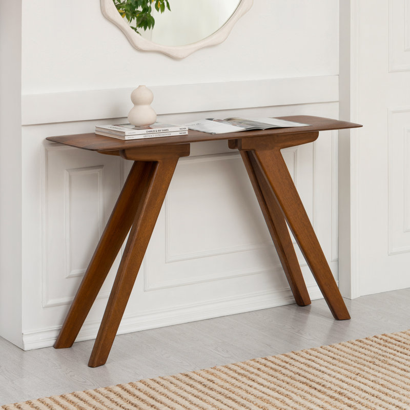 Console en bois massif 48 po Kaysee, Noyer