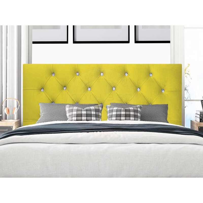 Lechlade Upholstered Headboard, Double (4'6), Yellow