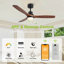 Ventilateur de plafond en bois naturel de 60 po avec lumière DEL et télécommande incluse-31045845