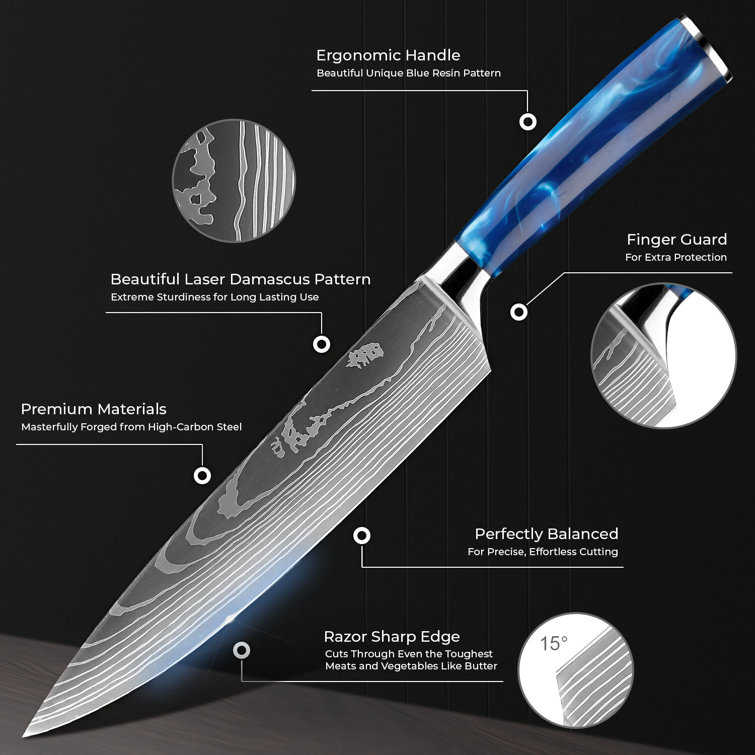 Senken Knives Senken Knives Crimsonblock 16 Piece High Carbon Stainless  Steel Knife Block Set, Wayfair in 2023