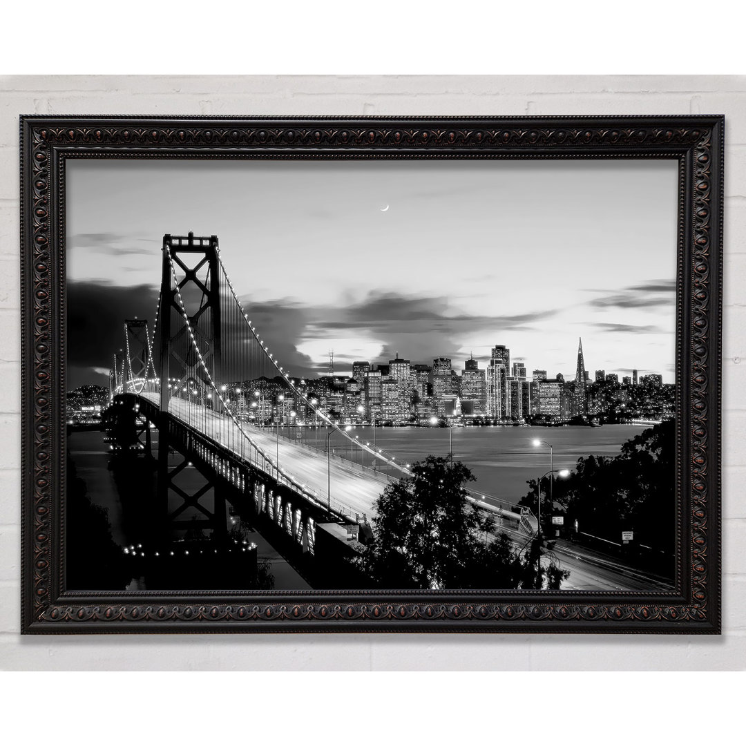 New York City von der Brooklyn Bridge B N W - Einzelne Bilderrahmen Kunstdrucke