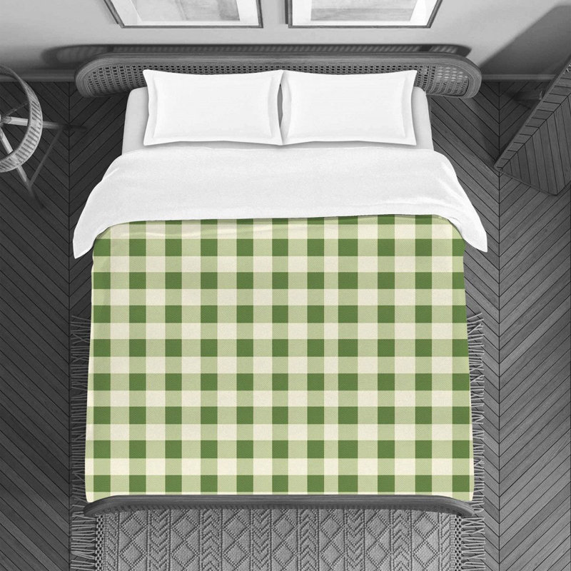 Housse de couette , Housse de couette pour lit simple, Vert / Vert clair