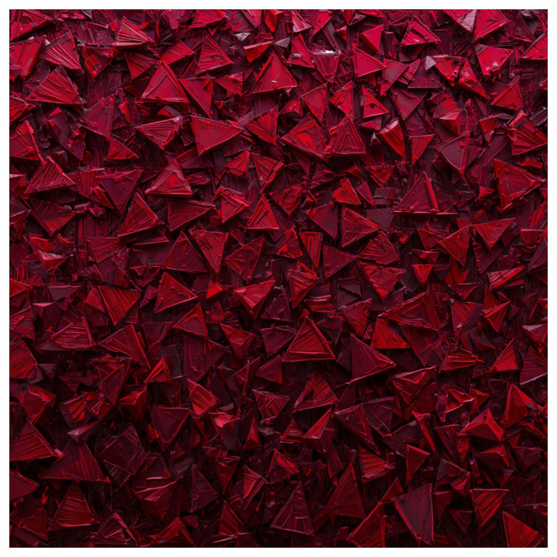 Red Triangular Texture Duvet Covers, Queen