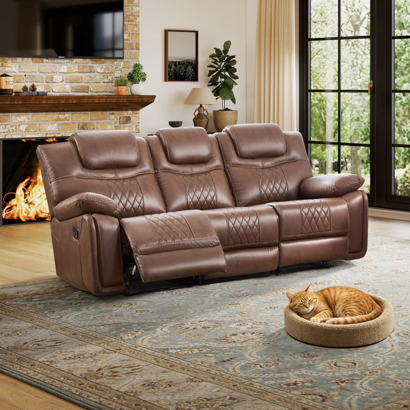 Canapé inclinable 88 po 88 po Classic, Brun