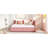 Upholstered Daybed With Storage  Pink Linen , No Box Spring, Bed 2 In Pink Linen - Stable Frame For A Good Night's Rest-1129669272