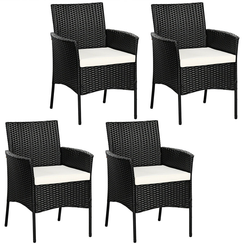 Chaise de patio avec coussin, Noir