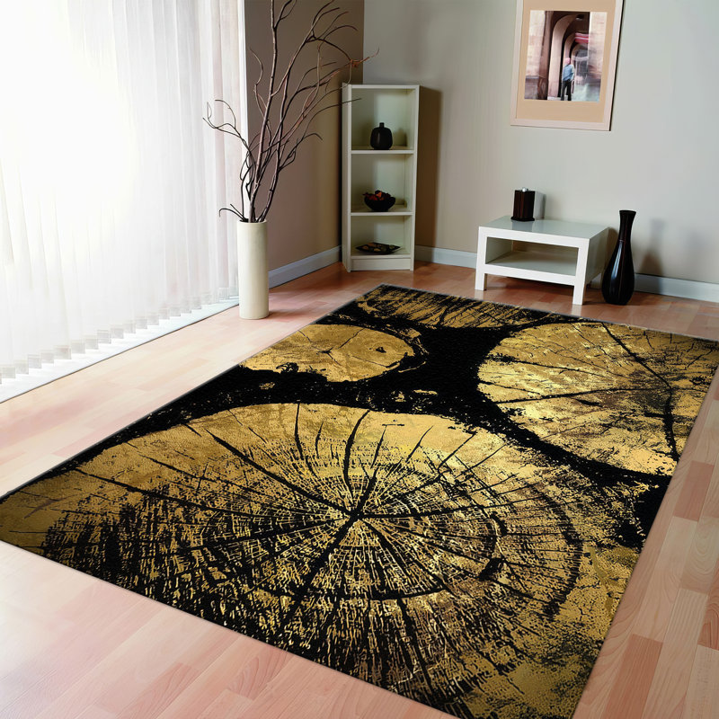 Exquisite Non Woven Soft Type Printed Rug Featuring a Striking Geometric Pattern for an Impressive Living Room Addition