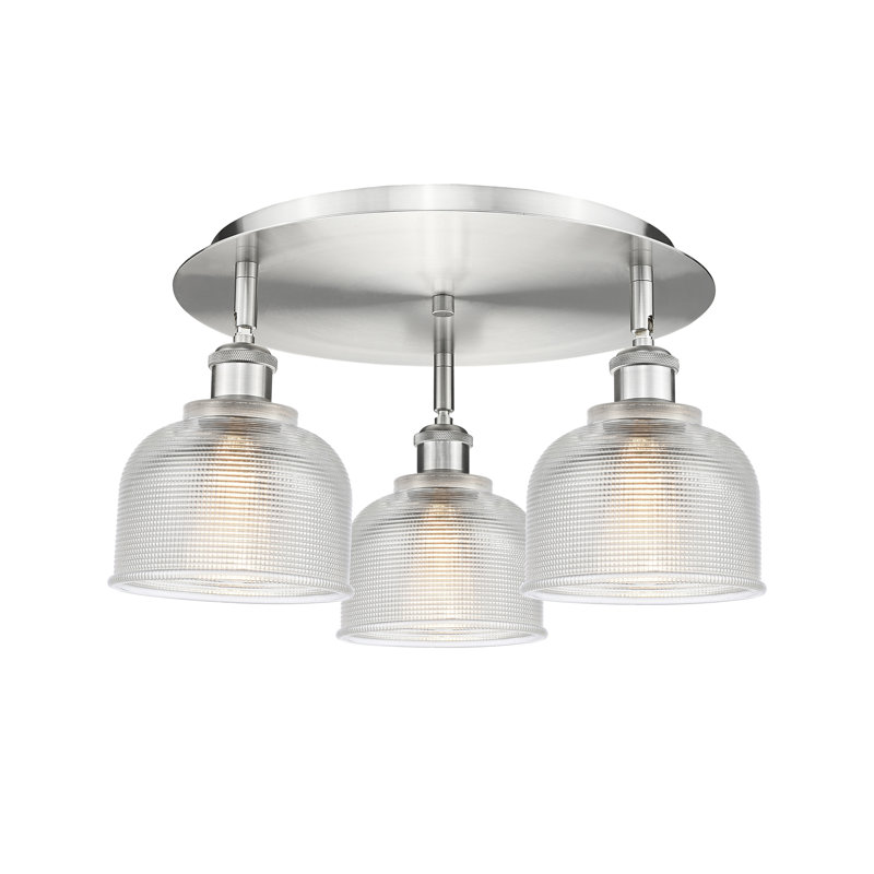 Plafonnier Dayton, Nickel satiné, Transparent