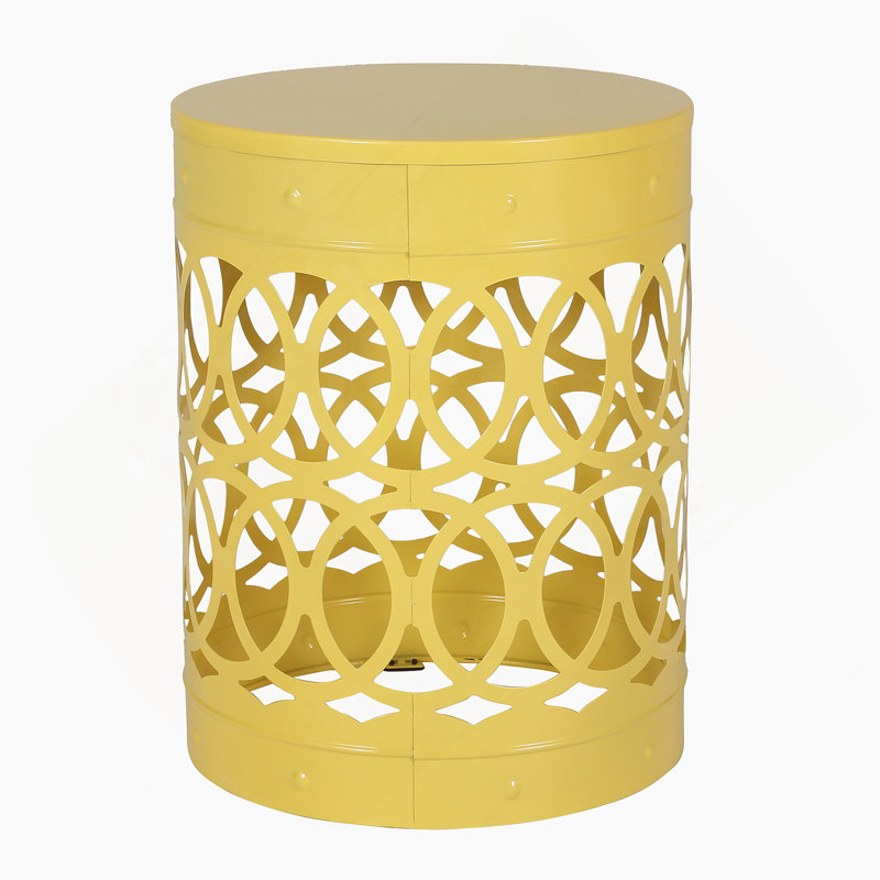Metal End Table -Large, Yellow