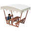 Ensemble de table de pique-nique et de banc d'extérieur en bois massif imperméable avec auvent amovible - Convient aux patios, aux jardins, aux terrasses, aux parcs et aux plages