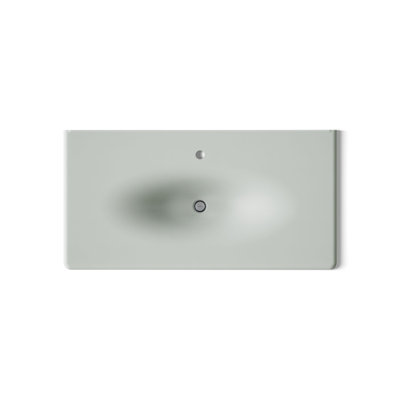 Iron/Impressions 43" Cast Iron One-Piece Surface and Integrated Lavatory with -Hole Faucet Drilling