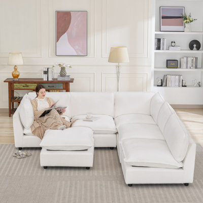 Heffernan 106.77" W 6-Seater Modular Sofa