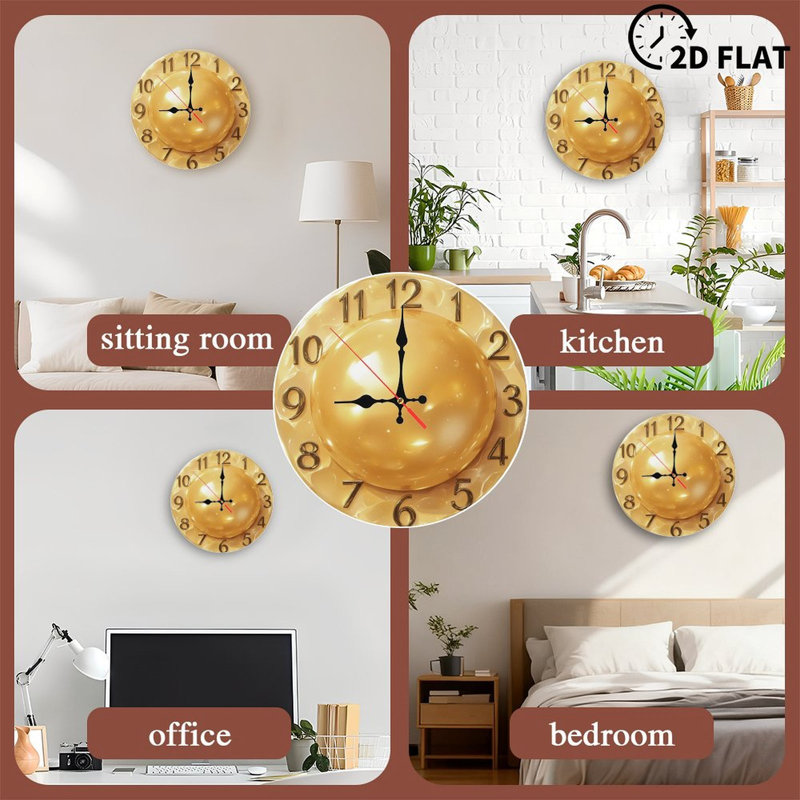 Golden Clock Face With Glowing Sphere