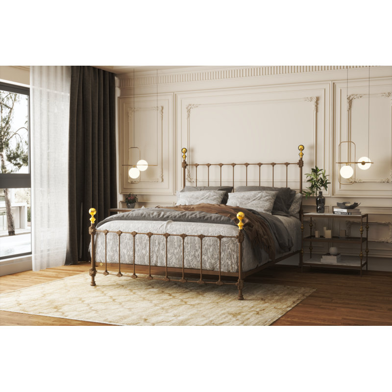 151 lit Palatial | Norme complète, Très grand californien, Bronze industriel / or antique