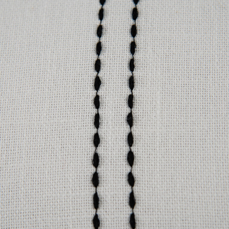 100% Cotton Filled Throw Pillow, Polyester, Black/White Striped