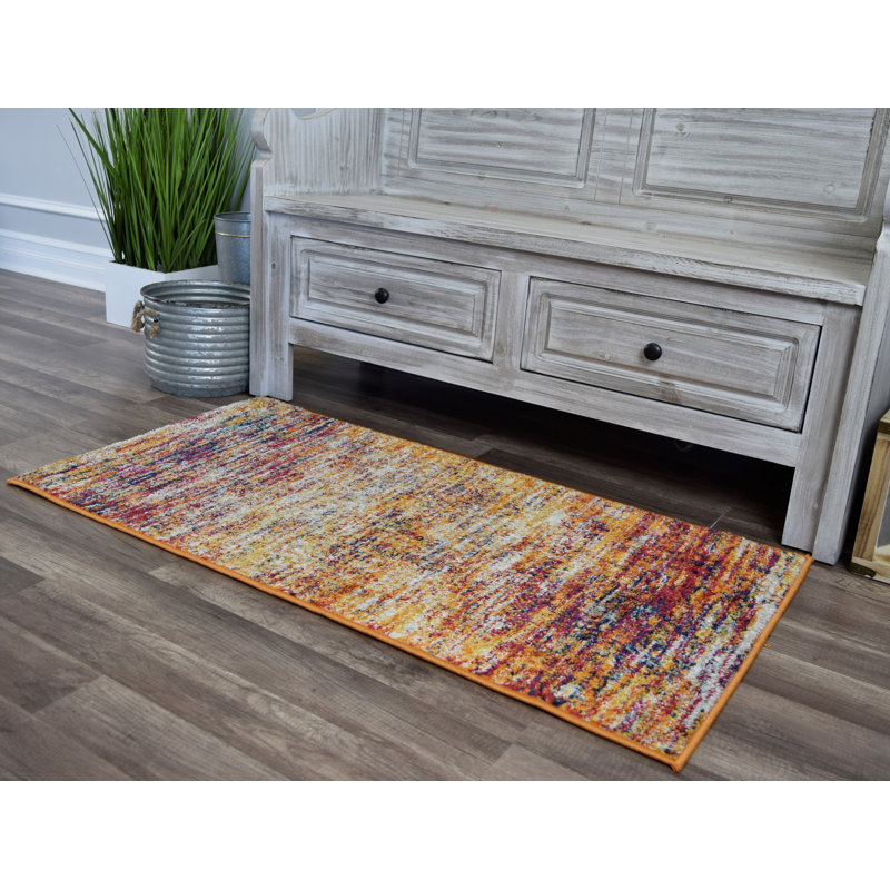 Tapis doré à motif abstrait Alvey, Rectangle 5 pi x 7 pi