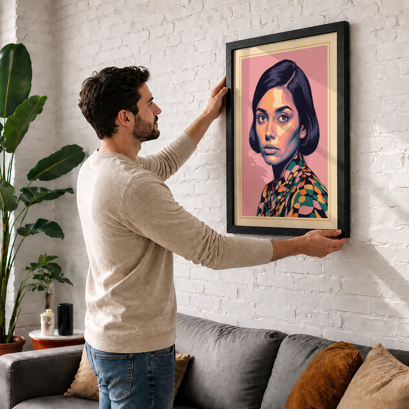 Modern Portrait Pop Art - Print, Unframed, A4 - 29.7 x 21.0 cm