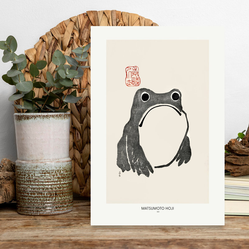 Frog 1814 par Matsumoto Hoji, art contemporain rétro de grenouille, H 18 po x l 12 po