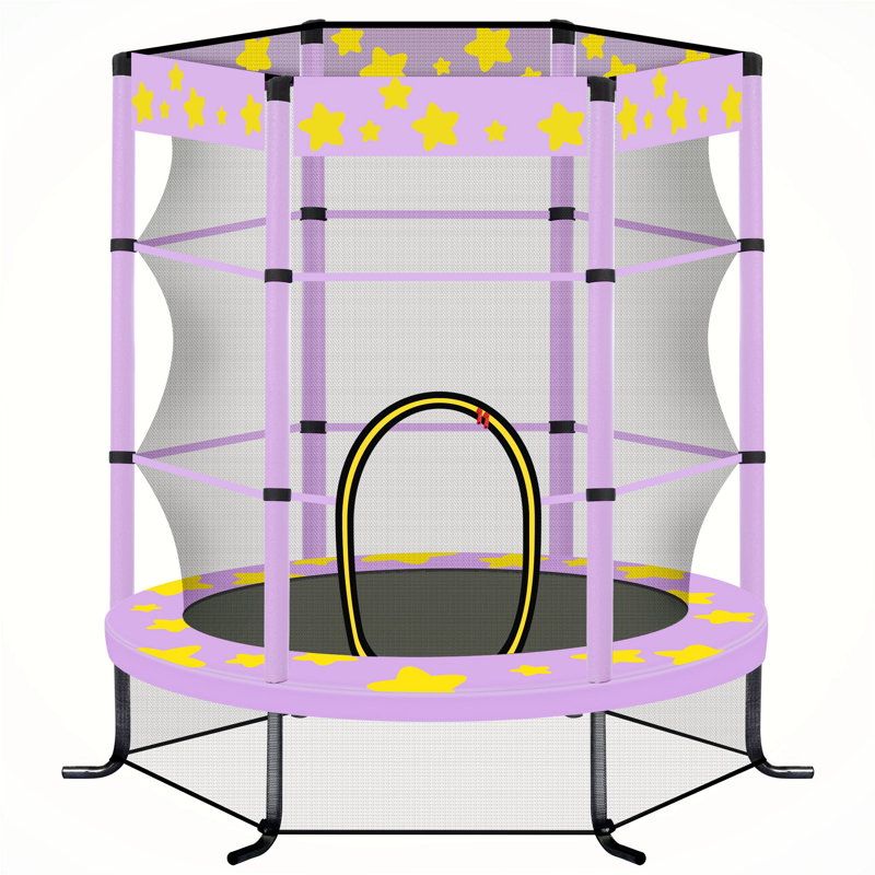 Creationstry Round Backyard Trampoline, Purple, Purple
