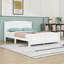Lit plateforme en bois avec tête de lit et pieds de soutien-855042550-855042549